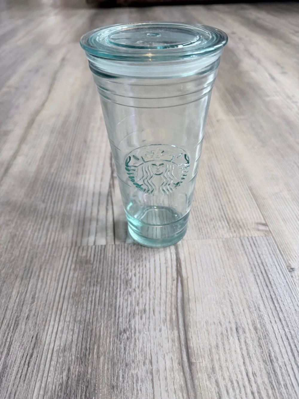 Starbucks 20 oz Venti Recycled Green Glass Cold Cup Tumbler Made in Spain